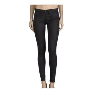 Rag & bone the legging in coated black Shimmer Stretch Jegging Women’s Size 24